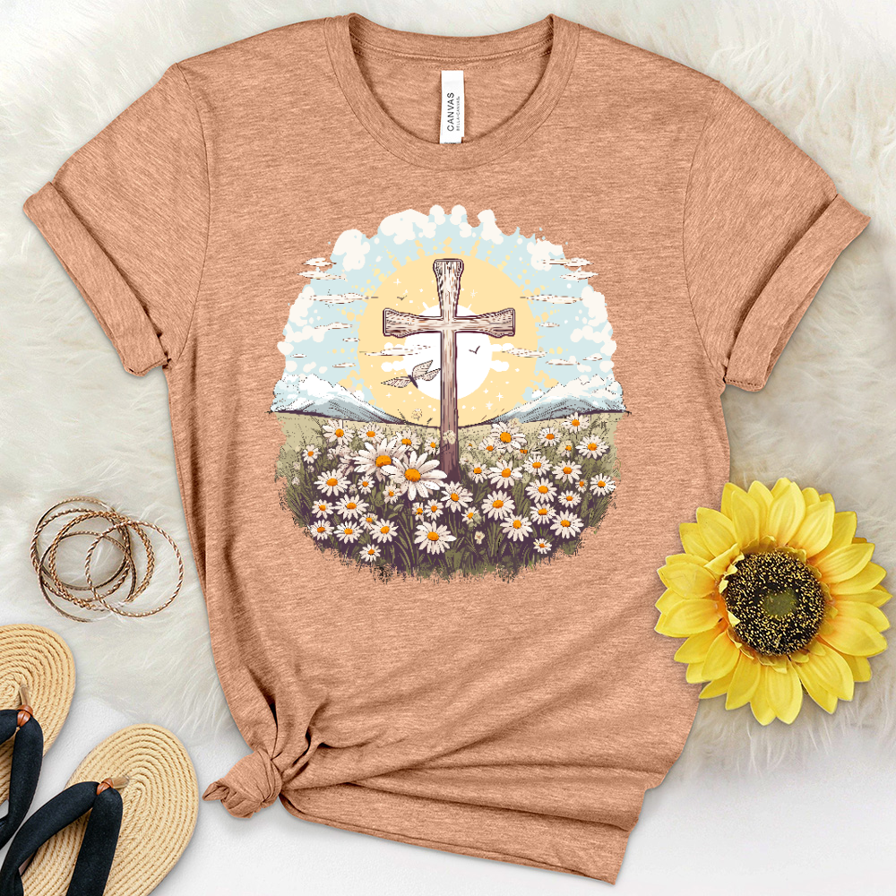 Scenic Daisy Cross Art Heathered Tee