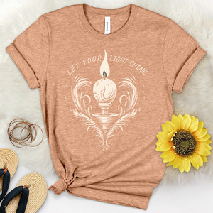 Let Your Light Shine Candle Flame Heathered Tee