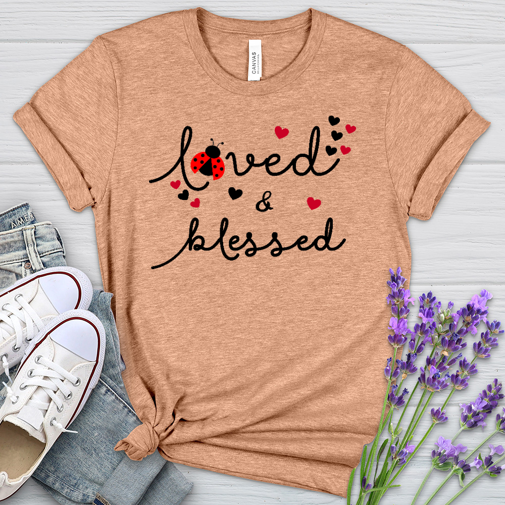 Loved & Blessed Ladybug Heathered Tee