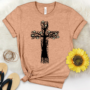 Branches Cross Heathered Tee