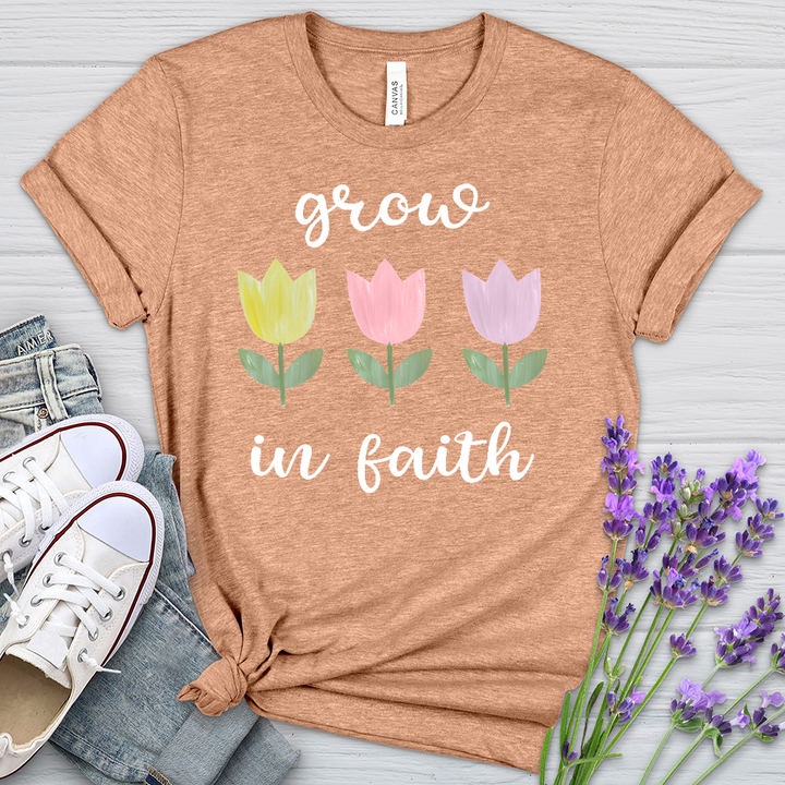 Grow In Faith Heathered Tee