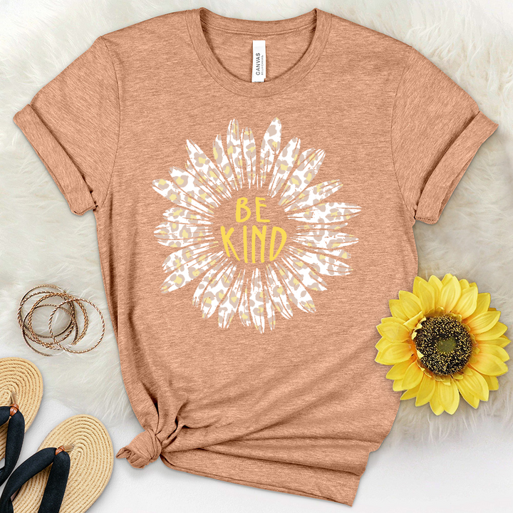 Be Kind Leopard Daisy Heathered Tee