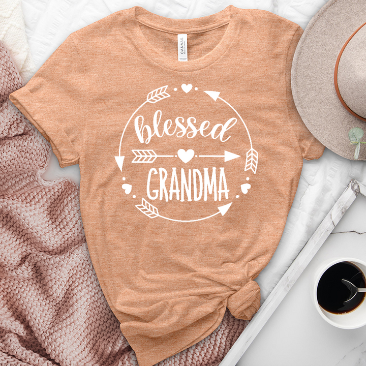 Blessed Grandma Arrows Heathered Tee