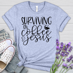 Survivng On Coffee Stars Heathered Tee