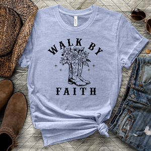 Walk By Faith Boots Heathered Tee