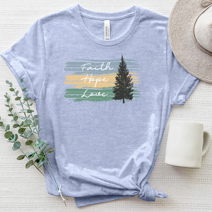 Faith Hope Love Watercolor Heathered Tee