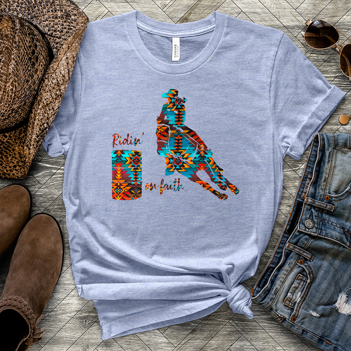 Ridin' On Faith Heathered Tee