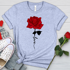 Red Love Rose Heathered Tee