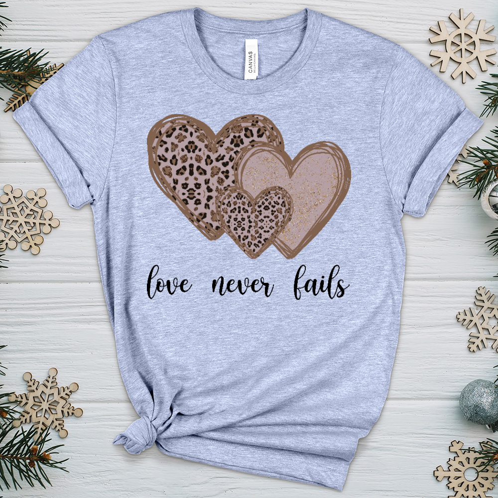 Love Never Fails V5 Heathered Tee