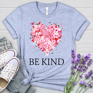 Be Kind Floral Heart Heathered Tee