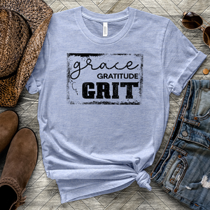 Grace Gratitude & Grit Heathered Tee