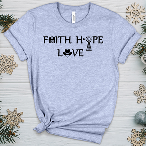 Country Faith Hope Love V1 Heathered Tee