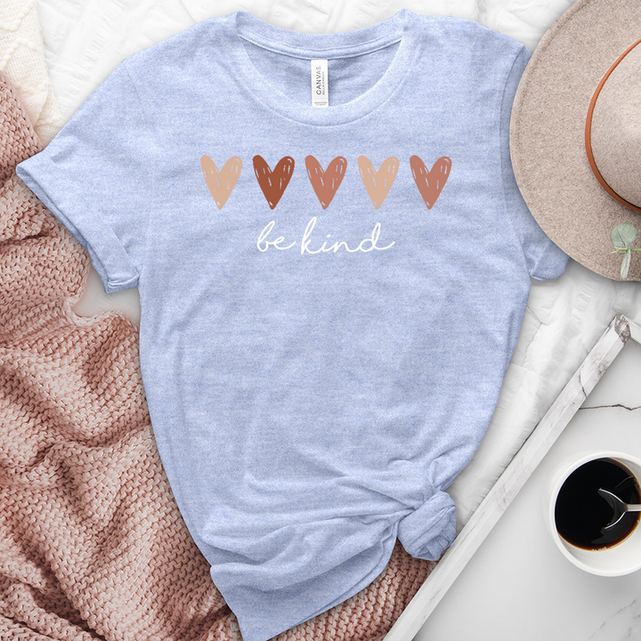 Be Kind Shaded Hearts Heathered Tee