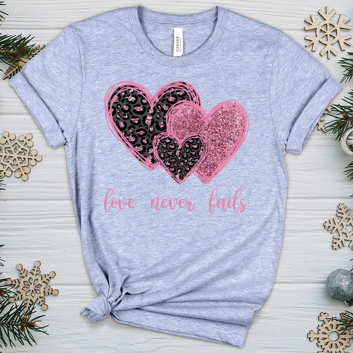 Love Never Fails V4 Heathered Tee
