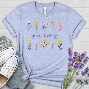 Spread Kindness Flower Pattern Heathered Tee