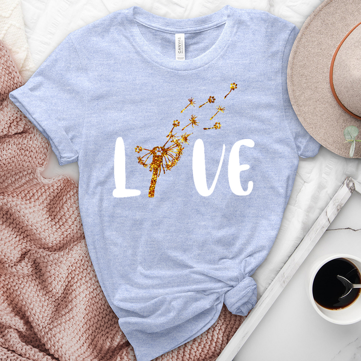 Gold Floating Paw Prints Heathered Tee