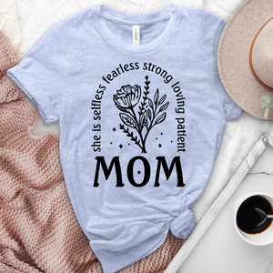 She Is Mom Flower Heathered Tee