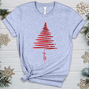 Red Shining Faith Tree Heathered Tee