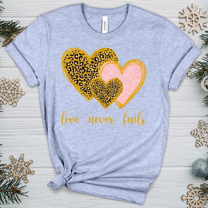 Love Never Fails V3 Heathered Tee