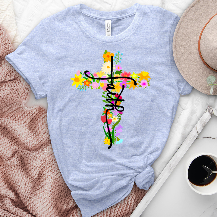Floral Cross Faith Tee