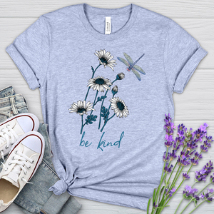 Be Kind daisy Flower Heathered  Tee