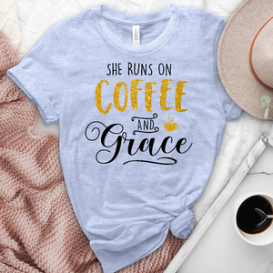 Gold Coffee and Grace Heathered Tee