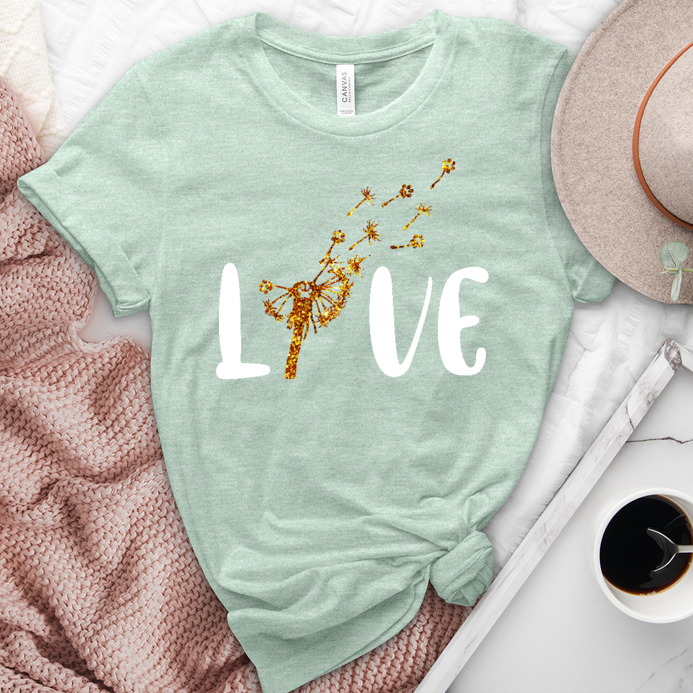 Gold Floating Paw Prints Heathered Tee