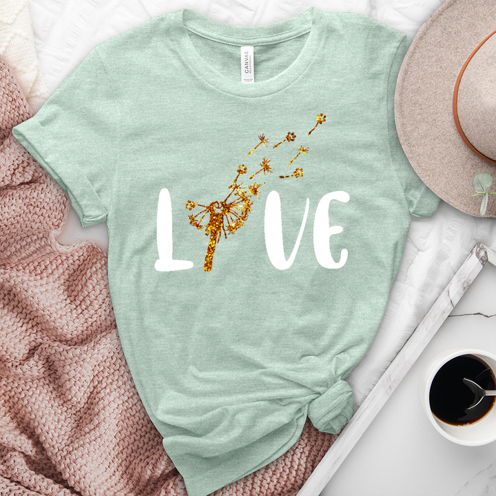 Gold Floating Paw Prints Heathered Tee