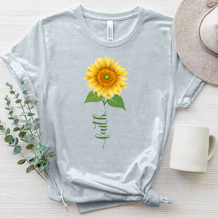 Faith Sunflower Mandala Heathered Tee