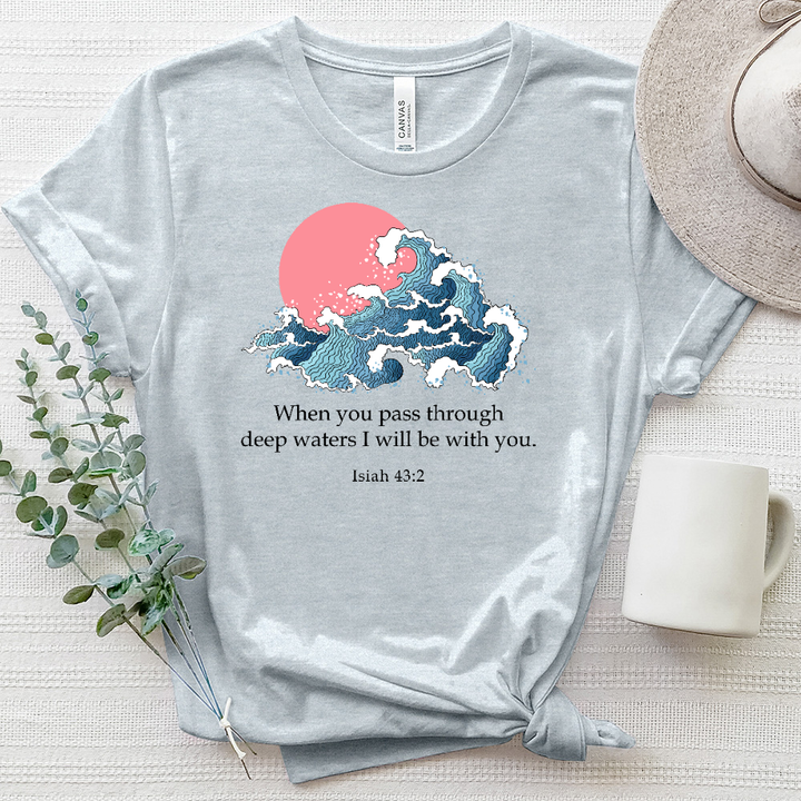 I Will Be With You Isiah 43-2 Heathered Tee