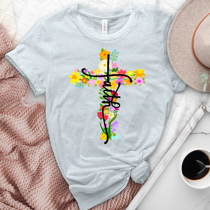 Floral Cross Faith Tee