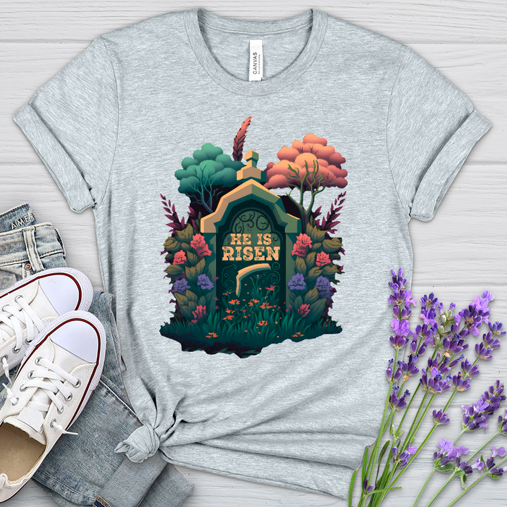 He Is Risen Grave 2 Heathered Tee