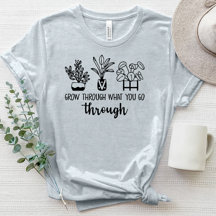 Grow Through What You Go Through Plant Heathered Tee
