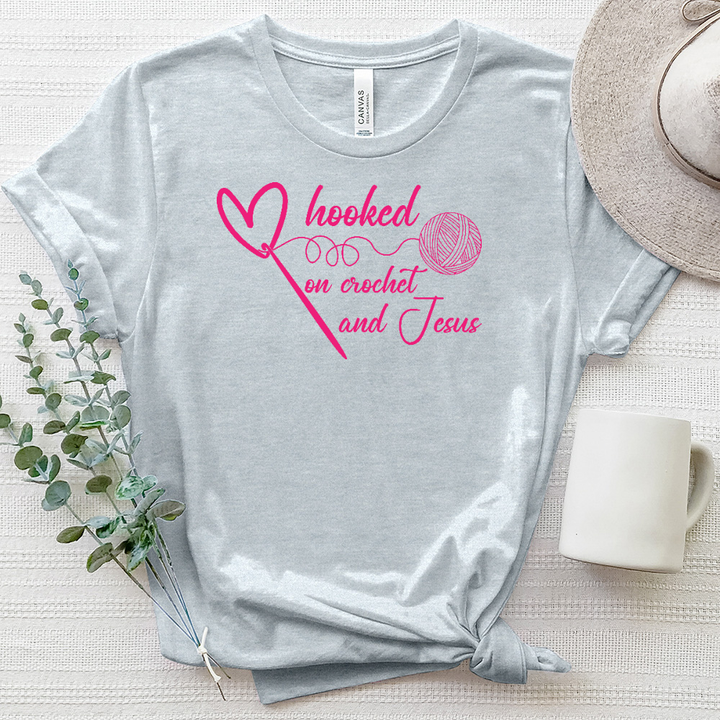 Hooked on Jesus Heathered Tee