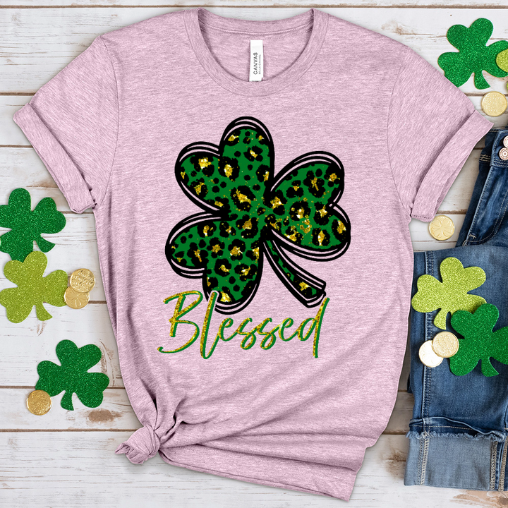 Blessed Shamrock Heathered Tee