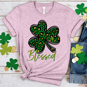 Blessed Shamrock Heathered Tee