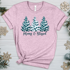 Snowy Blessed Trees Heathered Tee