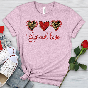 Spread Love Glitter Hearts Heathered Tee