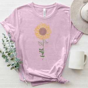 Mandala Faith Flower Stem Heathered Tee