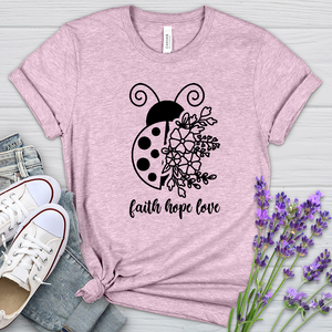 Faith Hope Love Ladybug Heathered Tee