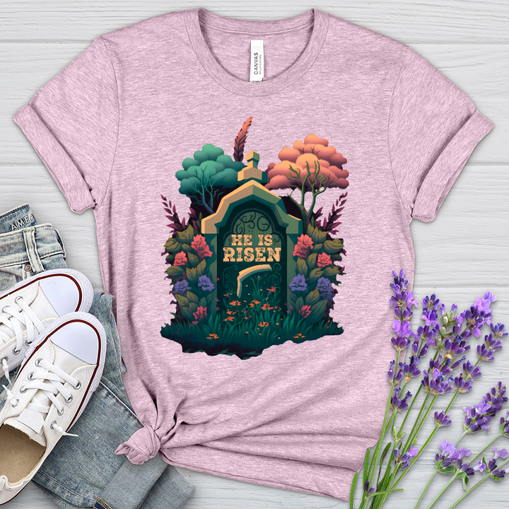 He Is Risen Grave 2 Heathered Tee