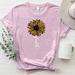 Faith Leopard Flower Stem Heathered Tee