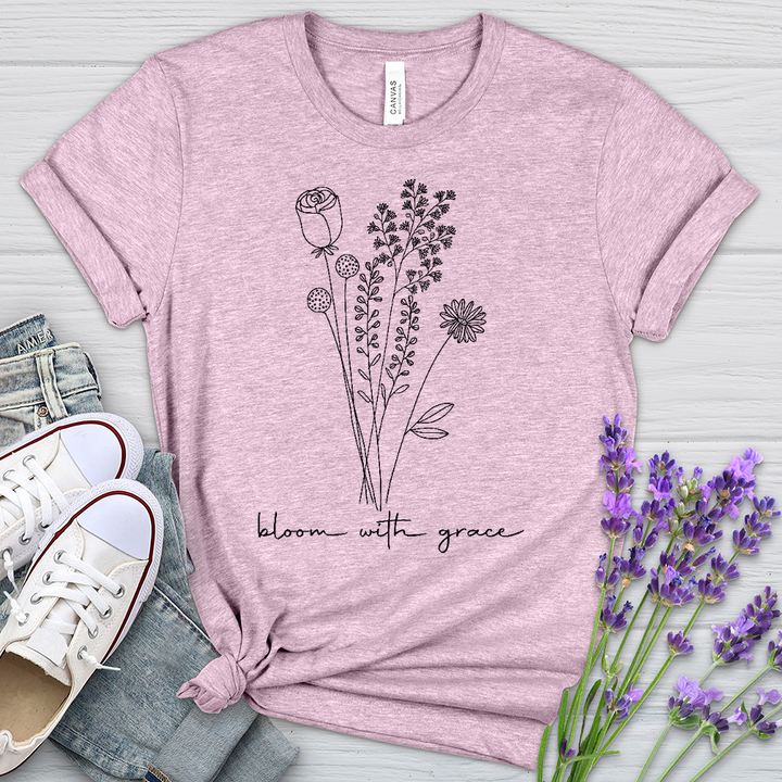 Bloom With Grace Bouquet Heathered Tee