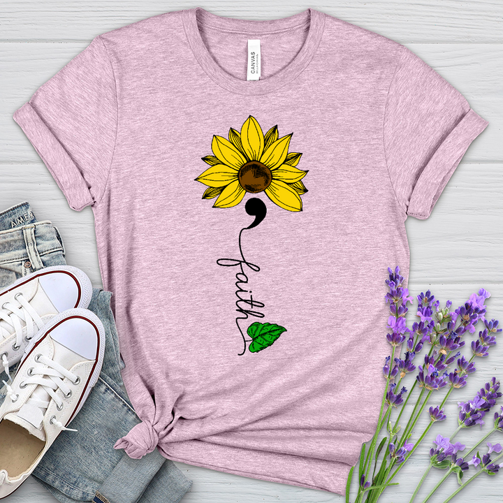 Faith Semicolon Sunflower Heathered Tee
