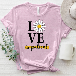 Love Is Patient Daisy Flower Heathered Tee