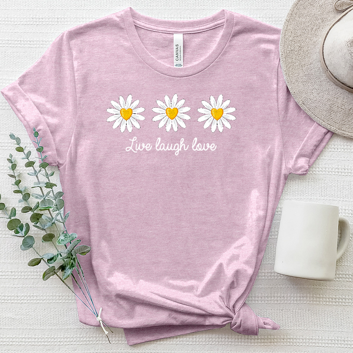 Live Laugh Love Daisy Heathered Tee