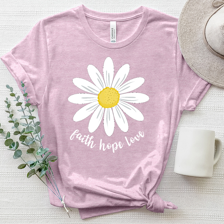 Faith Hope Love Summer Daisy Heathered Tee