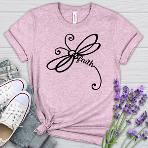 Faith Dragonfly Word Art Heathered Tee