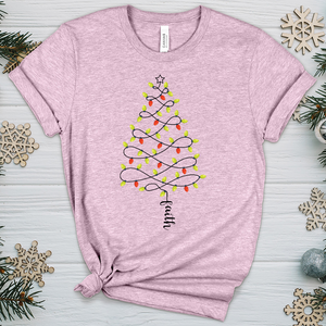 Faith Christmas Lights Heathered Tee