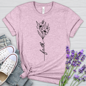 Faith Spring Flower Bouquet Heathered Tee